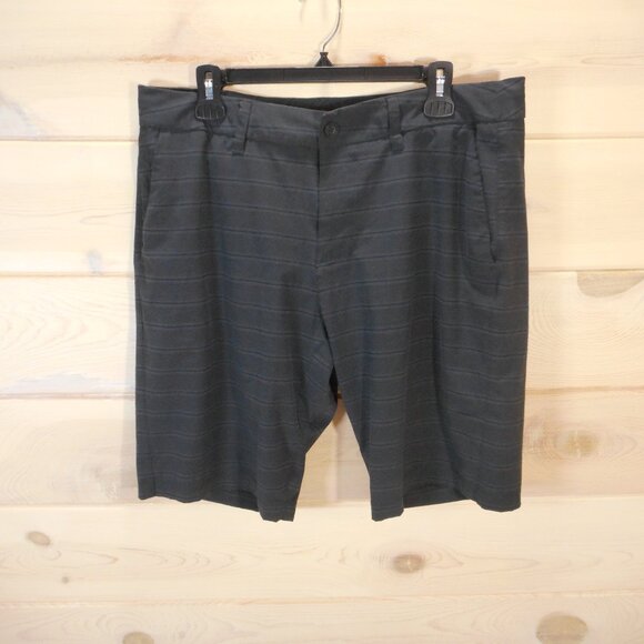 Hang Ten Men's Size 36 Gray Hybrid Board Shorts Flat Front Pockets Drawstring - Picture 1 of 10
